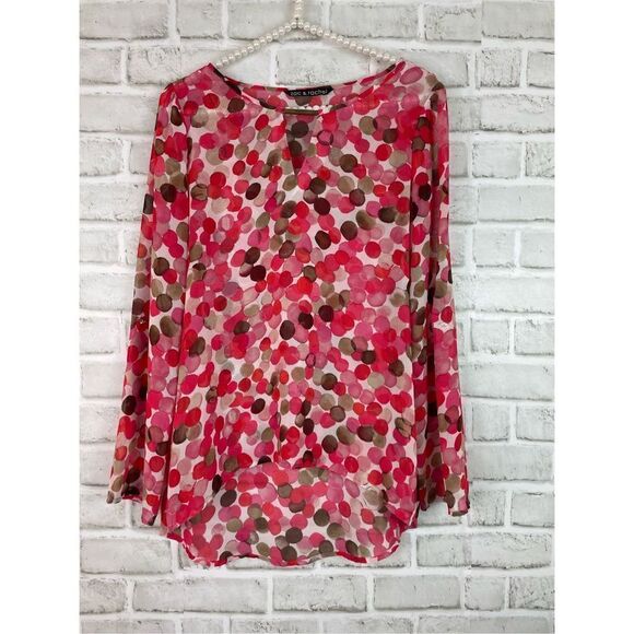 Zac & Rachel Floral Spring Sheer Pullover Blouse Women’s Small - Picture 6 of 6